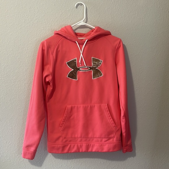 Womens Under Armour Coral/Camo Hoodie - Picture 1 of 7